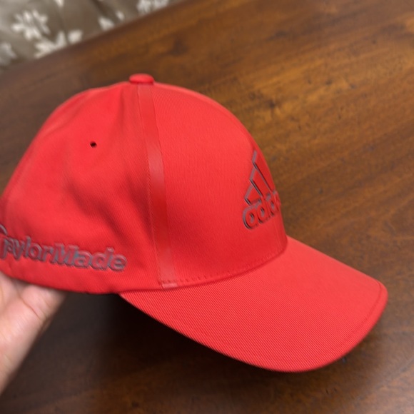 Adidas TaylorMade Hat red FlexFit Delta Adult Mens solid red Adidas Cap Hat L/XL - Picture 11 of 13